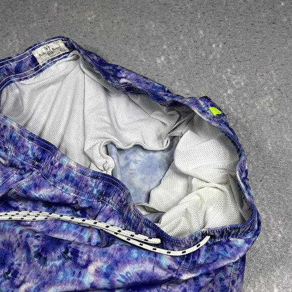 Psycho Bunny Swim Trunks Mens XXL Purple Tie Dye Pockets Lined Inseam 7 in - Picture 10 of 14